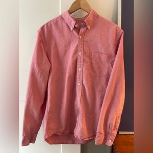 J. Crew Mens Slim All Cotton Oxford Pink / Red size L